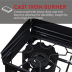 Gas One Propane Double Burner Two Burner Camp Stove with Windscreen Outdoor High Pressure Propane 2 Burner Adjustable PSI Regulator and 4ft Steel Braided Hose With Removable Legs