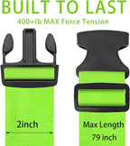 BILIONE 4 Pack Luggage Straps 79" Long Belts Keep Suitcase Secure While Traveling, TSA Approved Add a Bag Premium Accessory for Travel Bag Closure (4 Pcs Green)