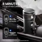 Portable Espresso Machine 100W Self-Heating & Car-Ready, Compatible with NS Capsules & Ground Coffee, Ideal for Travel, Camping, RV, Black