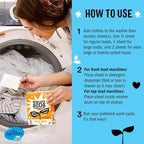 Molly’s Suds Laundry Detergent Sheets | Gentle on Sensitive Skin, Powerful Bio-Based Enzymes, Stain-Fighting | Liquidless & Plastic-Free Packaging | 120 Loads (Peppermint)