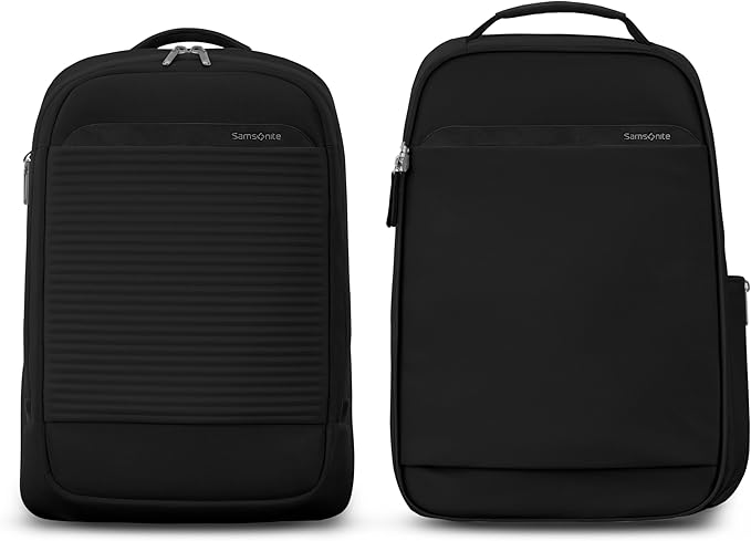 Samsonite Paralux 2-in-1 Travel Backpack, Converts into Main Bag + Go Bag, Lay-Flat Packing, StackIt™ Strap, Laptop Sleeve & Integrated AirTag™ Holder - Business & Adventure Travel Bag - Black