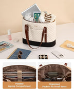 LOVEVOOK Laptop Bag for Women, 15.6 Inch Work Tote Computer Bag With Large Cup Holder, Lightweight Large Laptop Briefcase for Travel, Bussiness, Teacher