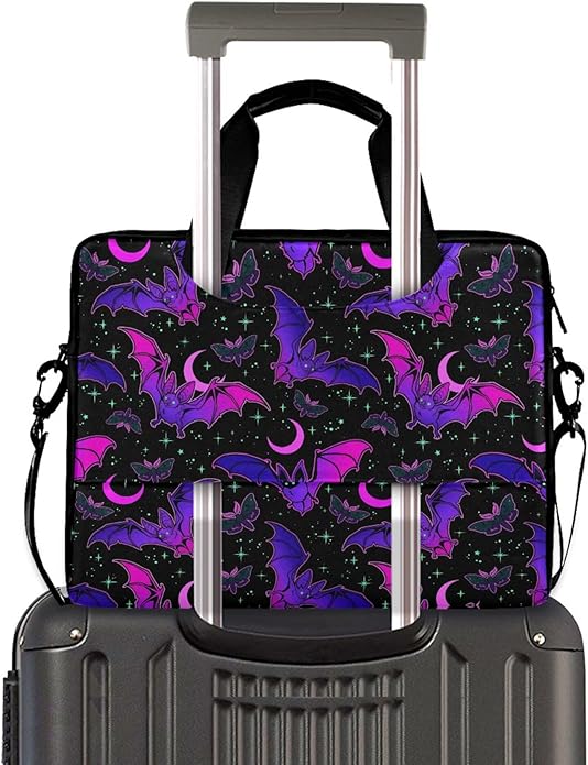 MNSRUU Laptop Bag for 15.6 inch Black Gothic Bats