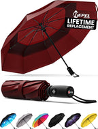 Repel Windproof Travel Umbrella - Compact & Withstands Winds up to 100MPH , Strongest Premium Auto Folding Umbrella for Rain and Sun - Durable, Light & Portable for Women & Men , Fits Backpack & Cars