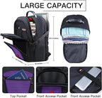 ANTERK Extra Large Backpack, Travel Laptop Backpack, Sturdy TSA Water Resistant 17.3 Inch Carry on Backpacks, Anti Theft Business Computer Backpacks Gifts for Men Women, Purple