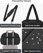 oscaurt Gym Bag for Women Puffer Duffle Bag for Travel Water Resistant Carry On Weekender Overnight Duffel Dance Bag with Shoe Compartment