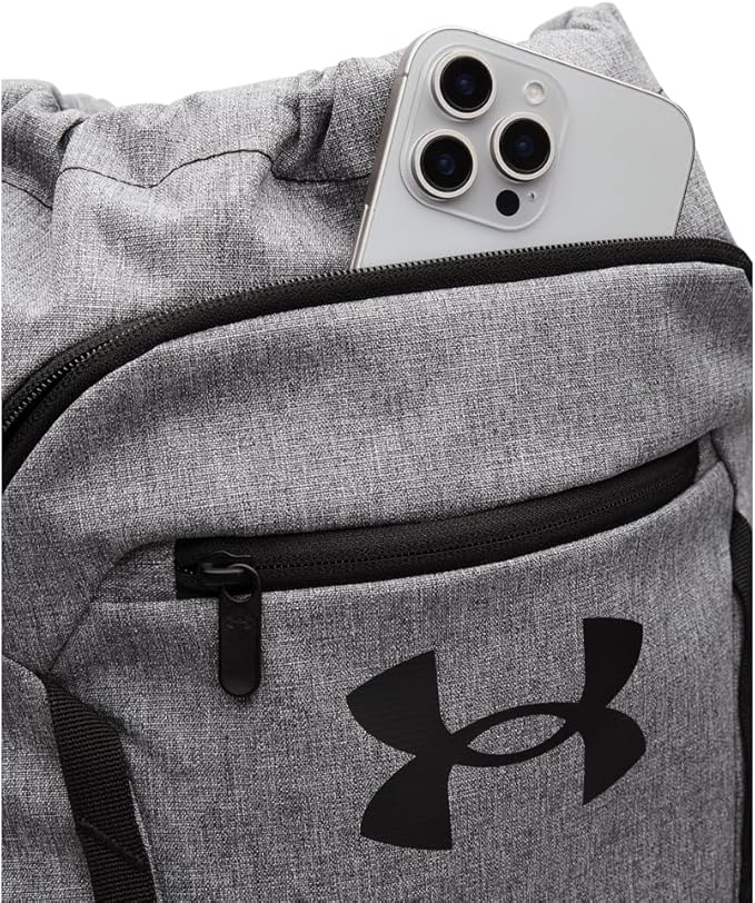 Under Armour Unisex Hustle Sackpack, (025) Castlerock/Black/Black, One Size Fits Most