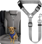 BWOGUE Pet Dog Cat Seat Belts, Car Headrest Restraint Adjustable Safety Leads Vehicle Seatbelt Harness (1 Pack, Grey, Not Elastic)