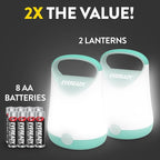 Eveready LED Camping Lantern X-250 (2-Pack), Super Bright Tent Lights, Rugged Water Resistant LED Lanterns, 100 Hour Run-time (Batteries Included), Teal