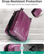 BAGSMART Expandable Carry On Luggage 22x14x9 Airline Approved, 20 Inch Travel Luggage with Spinner Wheels, Lightweight Hard Shell Suitcase Carry on Purplish Red