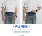 Slim RFID Blocking Money Belt for Travel - Anti-Theft Hidden Passport Holder Waist Wallet with Secure Pouch for Cash, Credit Cards & Phone Safe (Navy Blue)