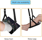 Airplane Foot Hammock Comfort Foot Hammock for Plane Travel Accessories,Airplane Gadgets,Good Use for Travel Essentials, Office,Desk (Flower, 1 Pack)