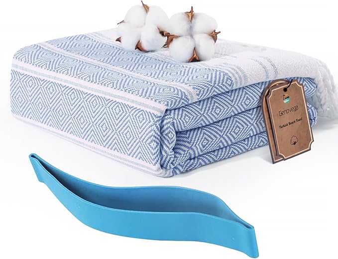 Genovega Turkish Bathroom Bath Towels Bulk Beach Pool Swim Towel Set Absorbent Quick Dry Long Wide Extra Large Multipack Adult Men Soft Cotton Luxury Hot Tub Spa Accessories