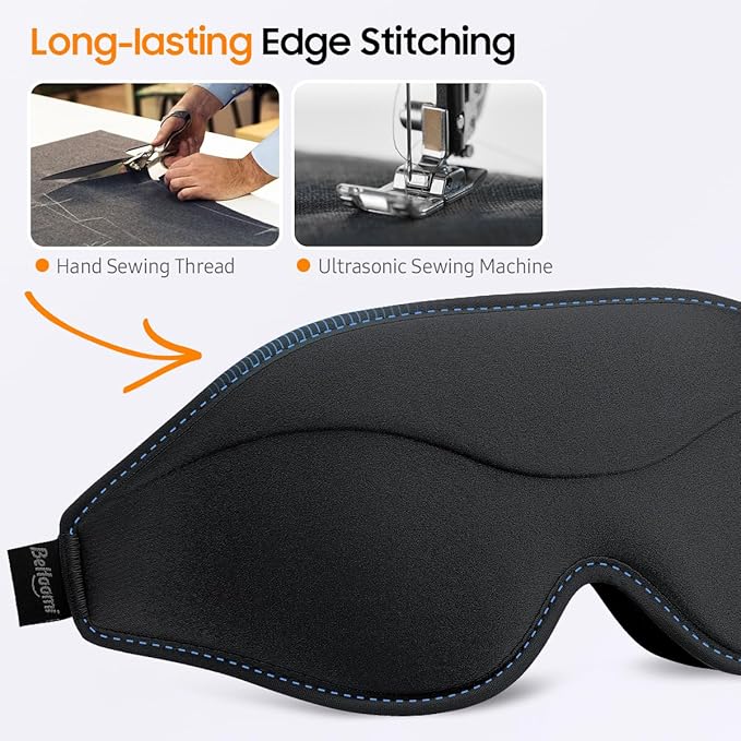 BeHoomi Sleep Mask, 2 Packs Premium Eye Mask for Sleeping, Total Blackout, Superior Soft Comfort, Upgraded 3D Ergonomic Designed Sleeping Mask for Home, Office, Travel, Meditation, Yoga, Black & Pink