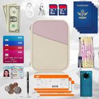 Family Passport Holder for Travel with RFID Blocking, Traveling Essentials Organizer Pouch Bag, Light Passport Wallet for Travel Must Haves Accessories for Women Men