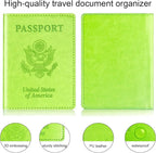 Herain Green & Orange Passport Holder for Travel, Cruise Essentials Passport Wallet Cover Case for Family Women Men, Travel Accessorie Gifts Must Haves Passports Book Protector