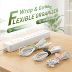 Data Cable Organizer, 2026 Upgrade Silicone Cable Ties Reusable Cable Management Organizers, Multipurpose Elastic Cord Organizer for Fastening and Bundling Cable Cords Wires (10PC B)