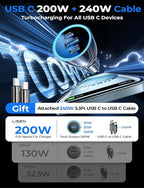 LISEN 200W Car Charger USB C Fast Charge [Gan] PD 140W Fast Car Charger USB C, 3 Port Type C Fast Charging for Multi Device, for iPhone 17 16 15 14 13 12, MacBook Neo, Laptop, iPad, Samsung S26 S25