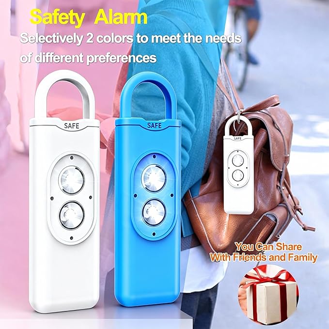 Halo-Siren Alarm, HaloSiren Personal Safety Alarm - Travel Safe Alarm with 130db Loud and LED Strobe Light, Safety Keychain Compatible with Bags, Keys, Backpacks (Orange)