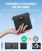 BLAVOR 10W Plus 30W Solar Charger, Foldable Solar Panel for Camping, IPX4 Waterproof, Solar Battery Charger Compatible with Solar Generators, Phones, Tablets