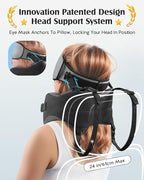 YFONG Travel Pillow for Long Flight Airplane, Head Strap Combo with 3D Contoured Sleep Eye Mask, Neck Pillow for Travel Essential, 360° Support Memory Foam Headrest, Prevent Bobbing, Drawstrap - Grey