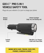 Scosche PB5N1 GoBat Pro 5-in-1 Vehicle Safety Kit, Emergency Car Escape Tool with Seatbelt Cutter, Glass Window Breaker, LED Flashlight, 12W USB-C Car Charger and Portable Power Bank