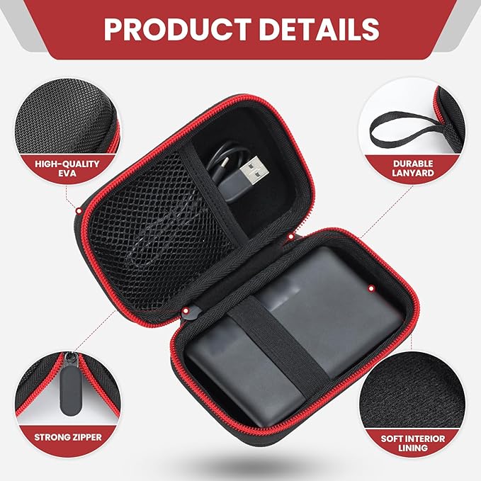 Magnetic portable charger case Compatible with Anker 621/622/633/321/324 MagneticBattery,Fit for Anker PowerCore 5000/10000mAh Power Bank/ Apple MagSafe Charger Battery Pack,Black(Case Only)