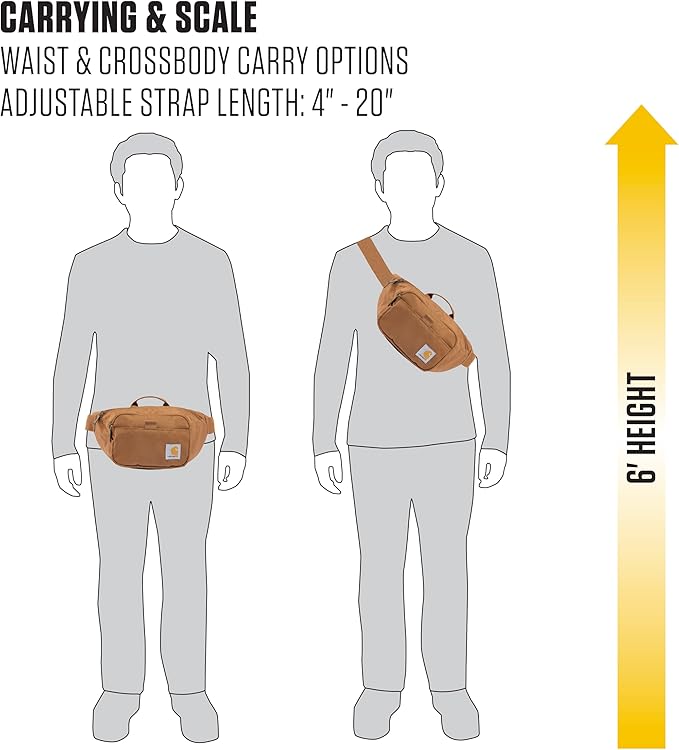 Carhartt Classic Adjustable Sling Bag, Durable, 600-Denier Water Resistant Hip Pack