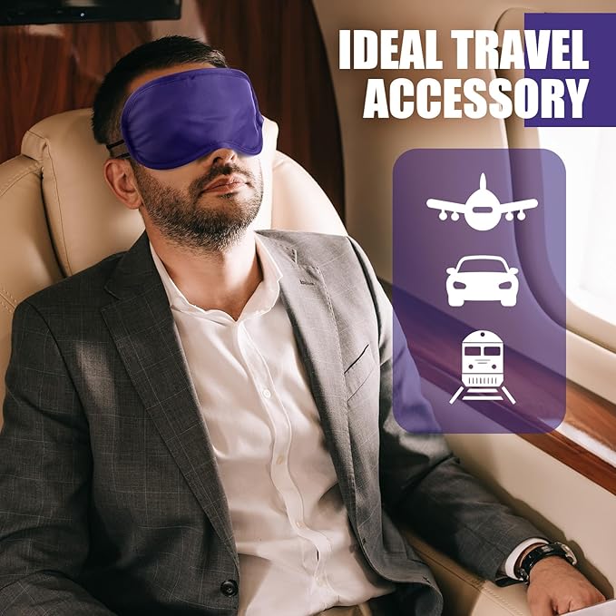 Tarpop 200 Pcs Eye Mask Sleeping Blindfold Eye Cover with Adjustable Strap for Games Party Team Building Travel Individually Wrapped Sleep Mask for Women Men (Black,Blue,Purple,Pink)
