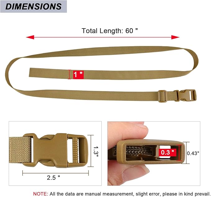 MAGARROW 24" 40" 60" 100" Strap Buckle Packing Straps Adjustable 1-Inch Belt