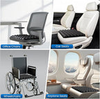 Sondor Travel Cushion, Airplane Seat Cushion for Long Flights, 56 Bubbles Portable Seat Cushion for Airplane, Inflatable Cushion for Office Chair, Wheelchair, Camping, Home Living (Black)
