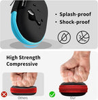 for Earbuds Carrying Case, 2Pack, Red+Blue Small Oval Storage Cases, Portable Storage Earbud Pouch Bag for Earbuds, in-Ear Headphones, Earphones, Headsets, USB Charging Cable