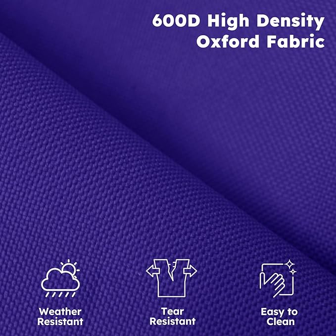 Colegence Heavy Duty Camping Chair for Adults Set of 2, Oversized Heavy People Foldable Outside Camp Chairs, with Cooler Bag Cup Holder, Side Pocket for Lawn,Sport,Outdoor,Deep Purple