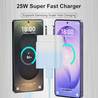 25W Super Fast Charging Cord Type C Block &10Ft USB C Android Phone Charger Cable for Samsung Galaxy S26 Ultra/S26/S26+/S25 Ultra/S25/24 Ultra/S24/S23 Ultra/S22 Ultra//Note 20/10,Blue Gradient