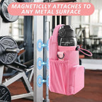 Magnetic Gym Bag for Men and Women, Magnetic Water Bottle Holder for Gym, Small Gym Bag, Gym Gifts for Women and Men (Pink, <40 OZ)