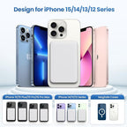 Magnetic Portable Charger 10800mah for Magsafe Battery Pack, Wireless Power Bank with USB C in&out PD Fast Charging,Travel Essential Phone Battery Charger For iPhone 17/16/15/14/13/12 Series-White