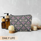Boho Makeup Bag Gifts for Women, Sunset Leaf Aesthetic Makeup Pouch(Purple)