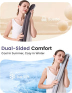 KPNEOL Travel Pillow, Neck Pillow – Ergonomic Memory Foam Pillow for Airplane, Adjustable & Ultra-Lightweight with Dual-Sided Fabric for Flight, Car, and Office Use, Grey
