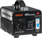 VEVOR Voltage Converter Transformer, 500VA, Heavy Duty Step Up/Down Power Transformer, Convert from 110V to 220V and 220V to 110V, with US Outlet, EU Outlet, Power Cord, Circuit Breaker Protection