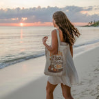 Aesthetic Canvas Tote Bag, Cute Reusable Bags for Women with Inner Pocket