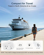 BEONDON 4-Pack Wall Outlet Extender, Small Multi Plug Wall Outlet, 3 Way Angled Outlet Splitter, Cruise Ship Essentials, 3 Prong Grounded Outlet Expander for House, Hotel, Dorm, Hostel