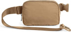 ODODOS Unisex Mini Belt Bag with Adjustable Strap Small Fanny Pack for Workout Running Traveling Hiking, Caramel