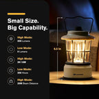 LUXPRO Retro LED Lantern - Battery-Powered Emergency Lantern - Water Resistant - Bright LED Lamp for Indoor & Outdoor Use - Use for Tents, Hiking or Hurricane Prep (Beige, Pack of 2)