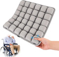 Seat Cushion, Office Chair Cushion with Storage Bag, Travel Seat Cushion for Airplane, Press Type Air Inflatable Airplane Seat Cushions for Plane, Car, Office (Single-Sided Grey, Square)