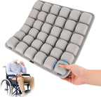 Seat Cushion, Office Chair Cushion with Storage Bag, Travel Seat Cushion for Airplane, Press Type Air Inflatable Airplane Seat Cushions for Plane, Car, Office (Single-Sided Grey, Square)