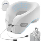 jiaao Travel Pillow Memory Foam Neck Support, Advanced Memory Foam Neck Pillow for Airplanes, Cars & Trains