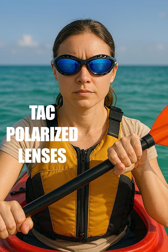 Birdz Eyewear Seahawk Polarized Sunglasses UV Protection Lenses for Sport Surfing Jet Skiing Water Kiteboarding Fishing 2 Pairs Black Frames Smoke Blue Lenses