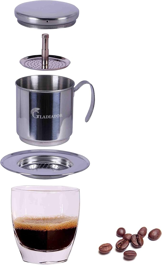 Vietnamese Coffee Maker Filter Phin, Small French Press Portable Cup, Single Serve Coffee Makers, Gift for coffee lovers