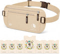 VENTURE 4TH RFID Money Belt for Travel with RFID Blocking Sleeves – Slim Hidden Travel Wallet & Passport Holder for Men & Women, Lightweight Anti-Theft Pouch to Protect Cash, Cards & Documents - Beige