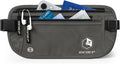 VENTURE 4TH Money Belt for Travel – Slim Hidden Under-Clothes RFID Blocking Anti-Theft Passport Holder & Travel Wallet Pouch for Men & Women to Protect Cash, Cards & Documents (Gray)